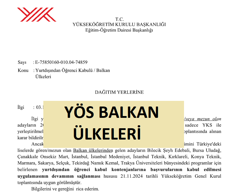 Balkan Ülkeleri İçin 2026 YÖS Olacak mı? Özel Şart