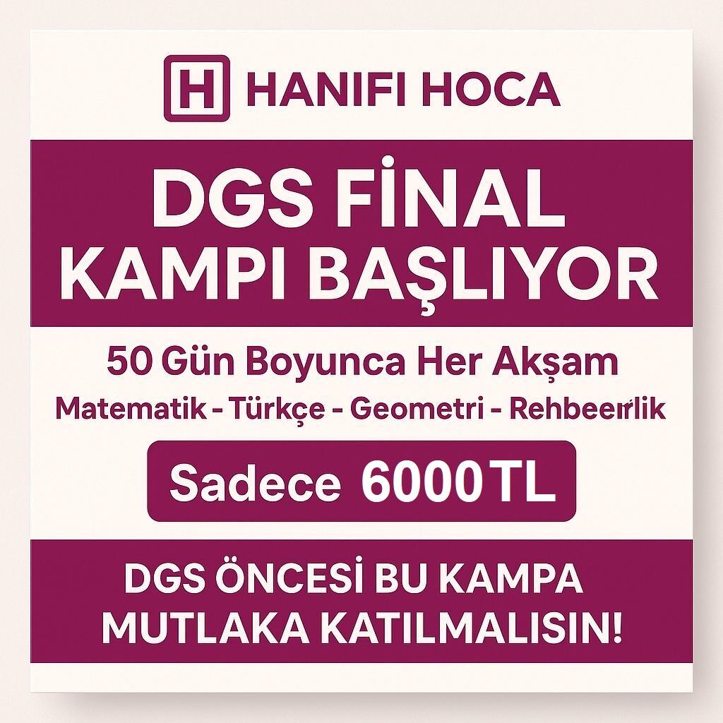 DGS Kampı 2026 | Hanifi Hoca ile Online Final ve Tekrar Kampı