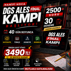 ALES DGS Kampı 2026 | Hanifi Hoca ile Online Final ve Tekrar Kampı | Tüm Konular, 2500 Soru ve 30 Deneme | DGS 7. ve 27. Bu Kamptan Çıktı!