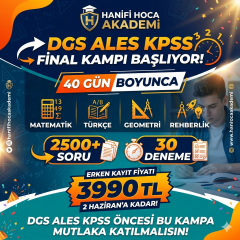 ALES KPSS DGS Kampı 2026 | Hanifi Hoca ile Online Final ve Tekrar Kampı | Tüm Konular, 2500 Soru ve 30 Deneme | DGS 7. ve 27. Bu Kamptan Çıktı!