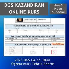 DGS Online Kurs 2026 2027 | 400 Saat Canlı Ders | Hanifi Hoca (6 Basılı Kitap + 9 PDF Kitap)