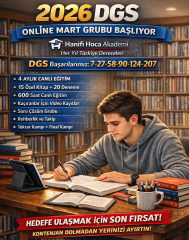 DGS 2026 Online Kurs | Canlı Ders Kapsamlı Hazırlık (15 Kitap + 20 Deneme)