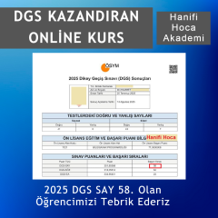DGS Online Kurs 2026 2027 | 400 Saat Canlı Ders | Hanifi Hoca (6 Basılı Kitap + 9 PDF Kitap)