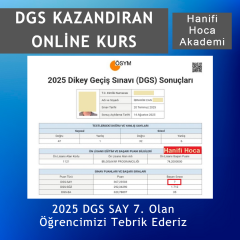 DGS Online Kurs 2026 2027 | 400 Saat Canlı Ders | Hanifi Hoca (6 Basılı Kitap + 9 PDF Kitap)