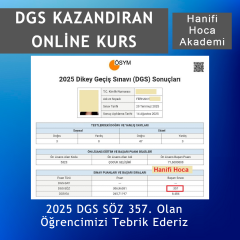 DGS Online Kurs 2026 2027 | 400 Saat Canlı Ders | Hanifi Hoca (6 Basılı Kitap + 9 PDF Kitap)