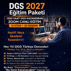 DGS Online Kurs 2027 | 1200 Saat Canlı Ders | Hanifi Hoca (15 Kitap + 30 Deneme)
