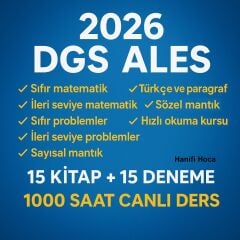 DGS Online Kurs 2026 | Canlı Ders ve Sıfırdan Eğitim (800 Saat + 15 Kitap)