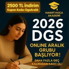 DGS Online Kurs 2026 | Canlı Ders ve Sıfırdan Eğitim (800 Saat + 15 Kitap)