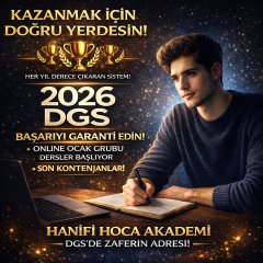 DGS 2026 Online Kurs | Canlı Dersli Kapsamlı Hazırlık (15 Kitap + 20 Deneme)