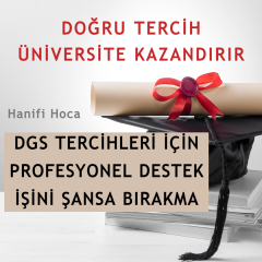 2025 DGS Tercih Danışmanlığı ve Tercih Koçluğu (Uzman Tercih Paketi) - %50 İndirimlidir