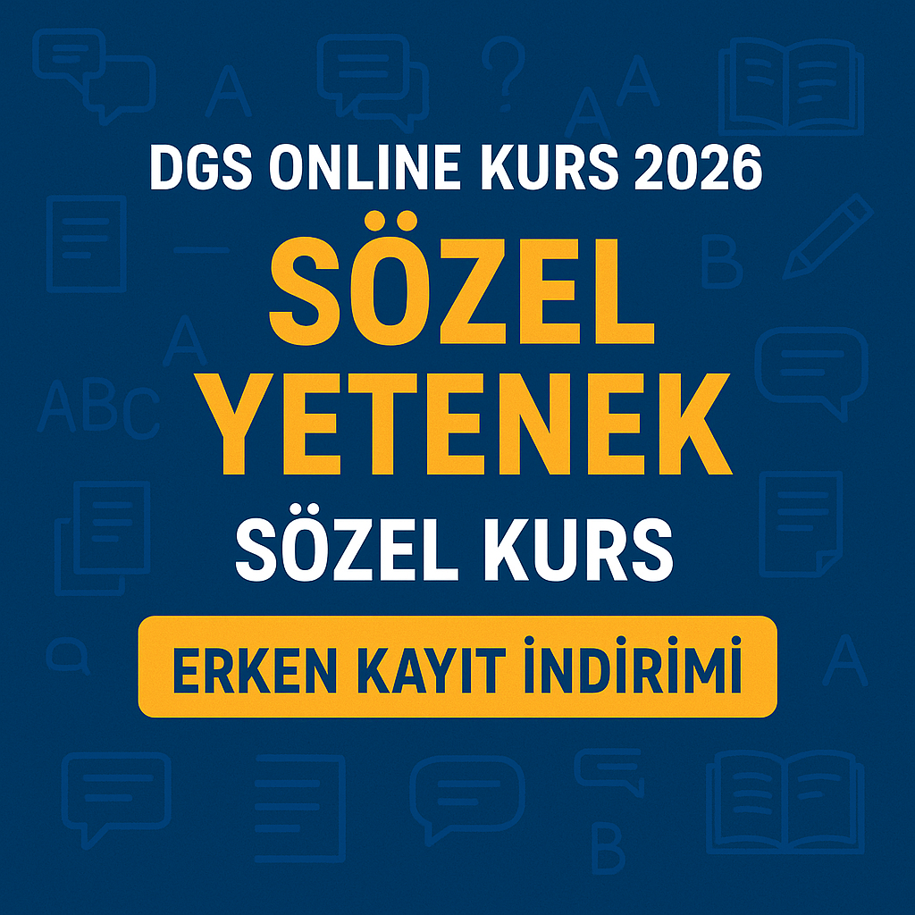 DGS Online Kurs 2026 | Sözel Yetenek (Türkçe, Hızlı Okuma ve Temel Matematik Kursu)