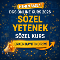 DGS Online Sözel Yetenek Kursu 2027 | Türkçe, Hızlı Okuma ve Temel Matematik