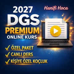2027 DGS Canlı Premium Sınıf - Online DGS Kursu (Özel Paket)