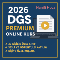 2026 DGS Canlı Premium Sınıf - Online DGS Kursu (30 Kişilik Özel Sınıf)
