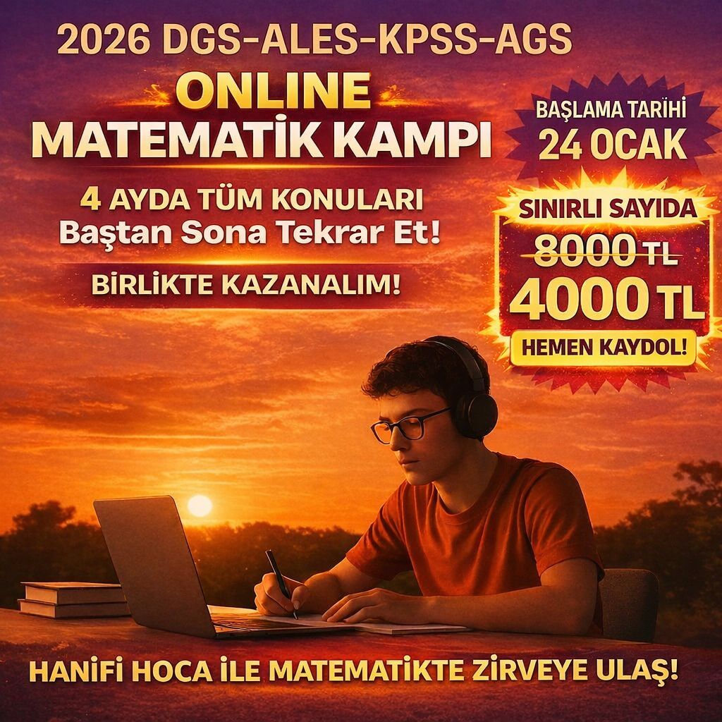 2026 DGS-ALES-KPSS-AGS ONLİNE MATEMATİK KAMPI (4 AYDA TÜM KONULARI BAŞTAN SONA TEKRAR ET)