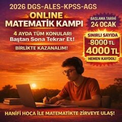 2026 DGS-ALES-KPSS-AGS ONLİNE MATEMATİK KAMPI (4 AYDA TÜM KONULARI BAŞTAN SONA TEKRAR ET)