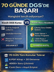 2026 DGS Son 70 Günlük Tekrar Kampı | 6 PDF Kitap 20 Deneme (2. Grup)