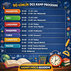 2026 DGS Son 70 Günlük Tekrar Kampı | 6 PDF Kitap 20 Deneme (2. Grup)
